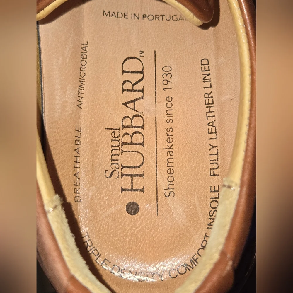 Samuel Hubbard‎ Whiskey Tan Genuine Leather Men's Tipping Point Oxfords Size 9